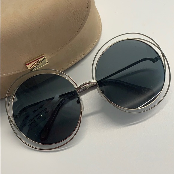 Accessories - Chloe Carlina Round Oversized Sunglasses